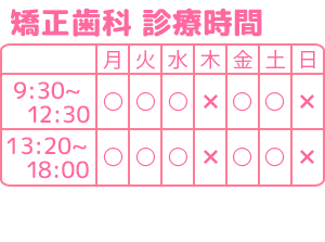 矯正歯科診療時間